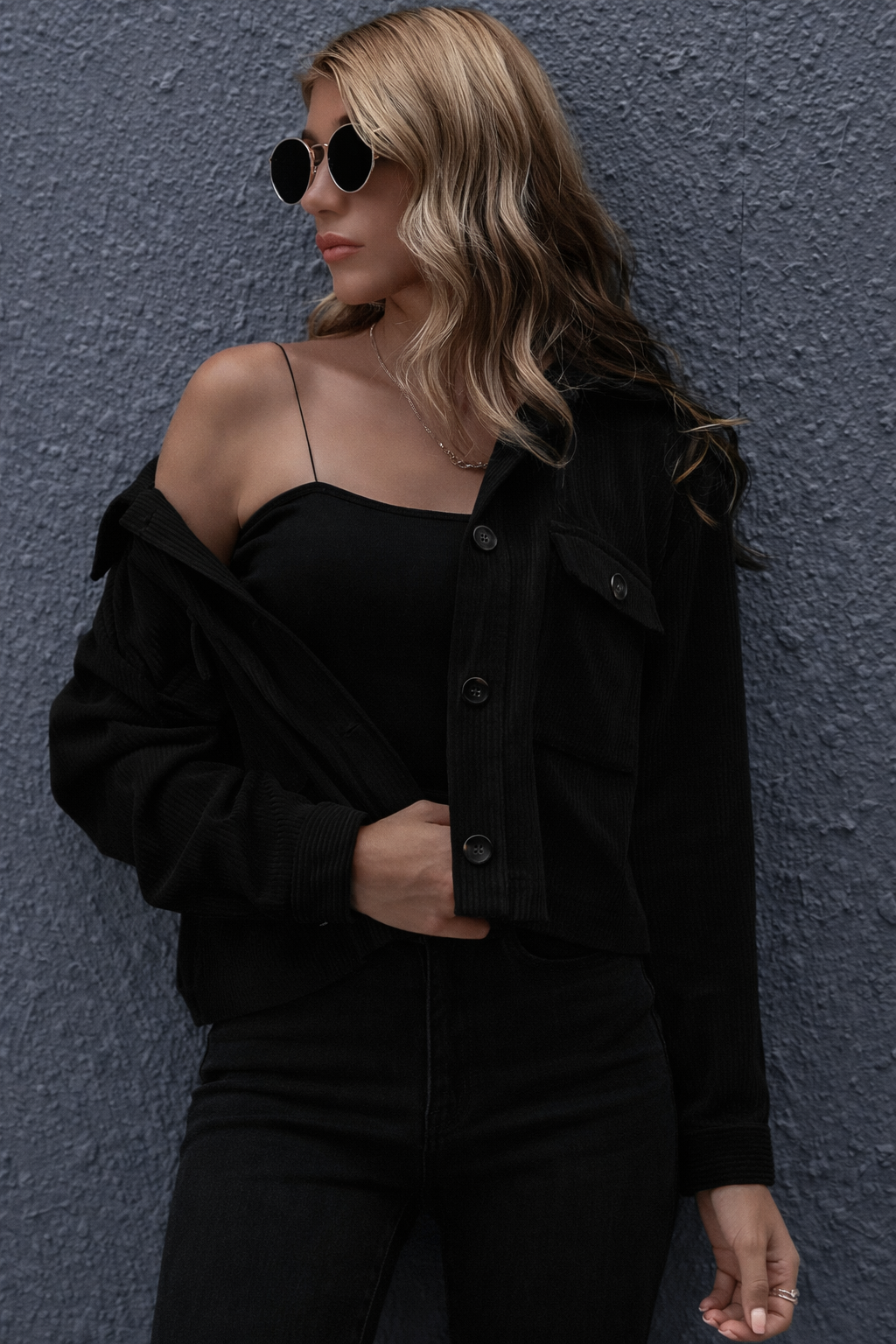 new european and american fashion corduroy shirt jackets in stock women's clothing