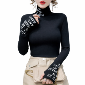 half turtleneck black bottoming shirt autumn and winter new fashion european