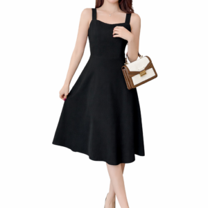 black suspender big swing skirt a strap skirt spring dress