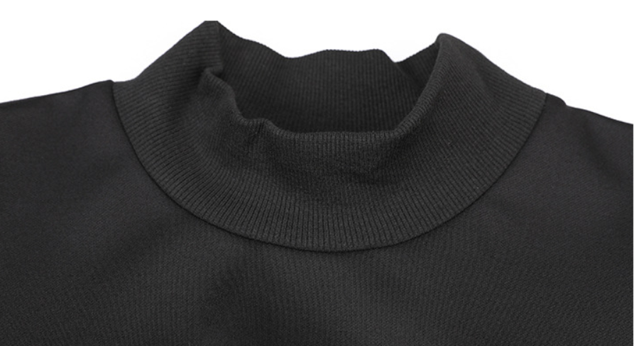 women's wear black and loose a split long sleeve t shirt